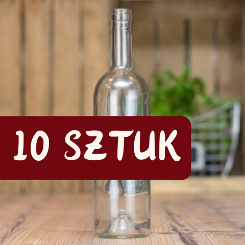 Butelki na wino BORDEAUX 750ml biała FUEGOS 10 sztuk