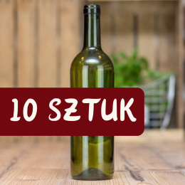 Butelki na wino BORDEAUX 750ml oliwkowa FUEGOS 10 sztuk