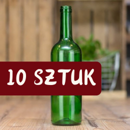 Butelki na wino BORDEAUX 750ml zielona FUEGOS 10 sztuk